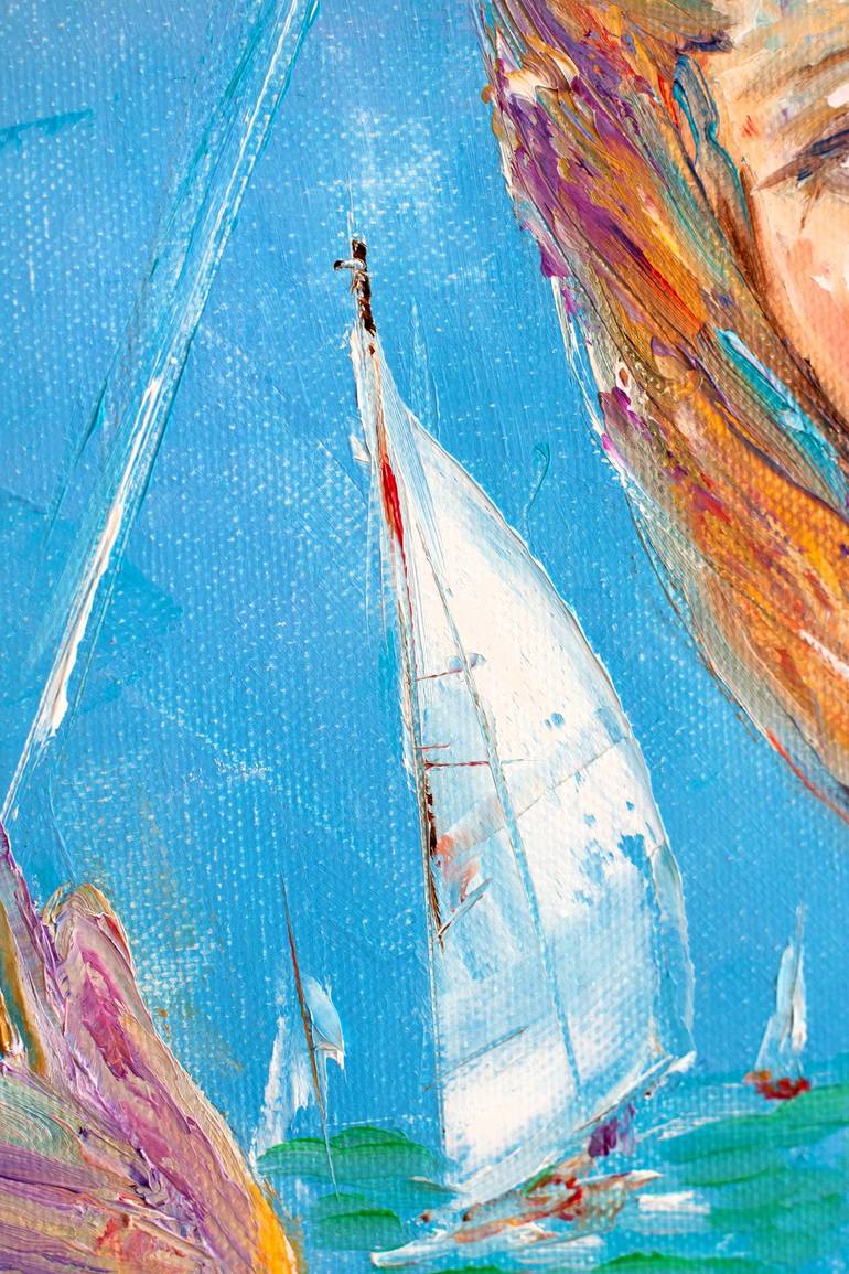 Original Impressionism Boat Painting by Natalia Shchipakina