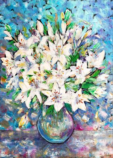 Original Impressionism Floral Painting by Natalia Shchipakina