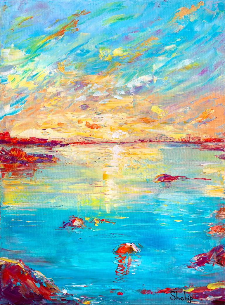 Print of Impressionism Seascape Paintings by Natalia Shchipakina