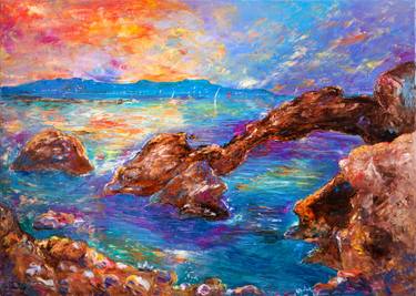 Original Impressionism Seascape Painting by Natalia Shchipakina