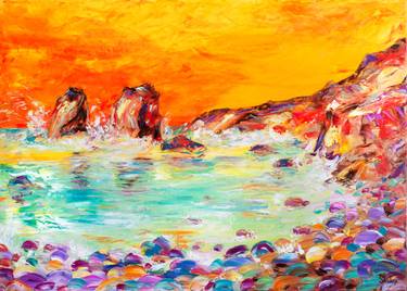 Original Impressionism Seascape Painting by Natalia Shchipakina