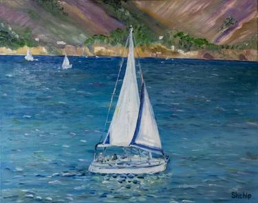 Original Fine Art Yacht Paintings by Natalia Shchipakina