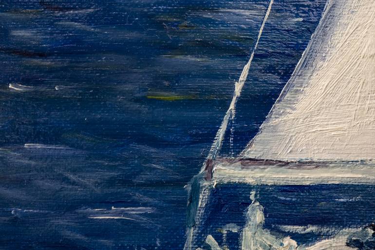 Original Fine Art Yacht Painting by Natalia Shchipakina