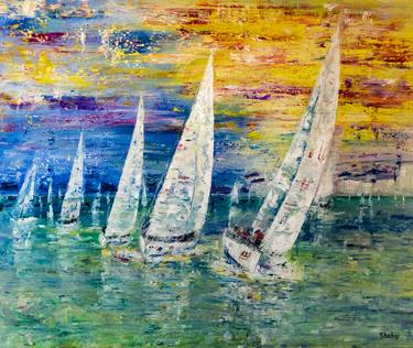 Print of Yacht Paintings by Natalia Shchipakina