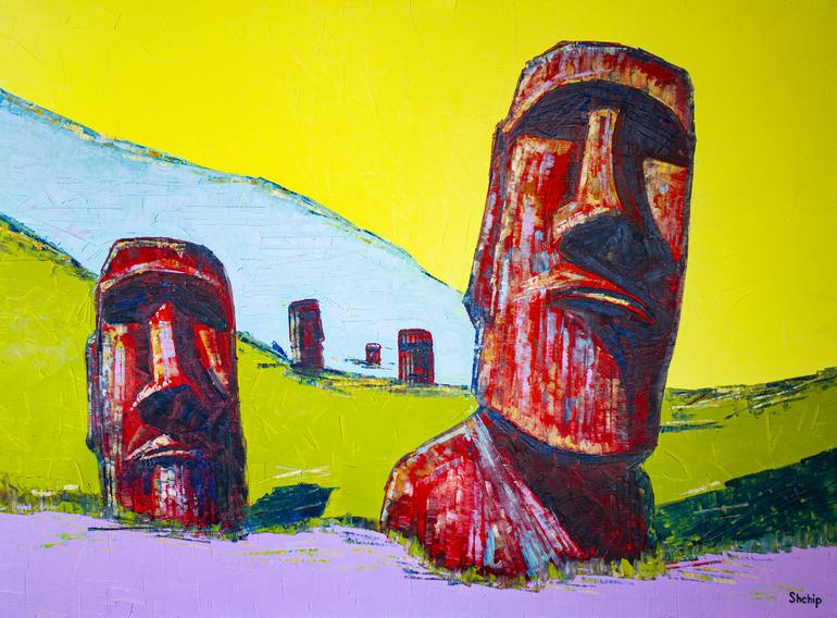 Chile. Moai. Through eternity - Print