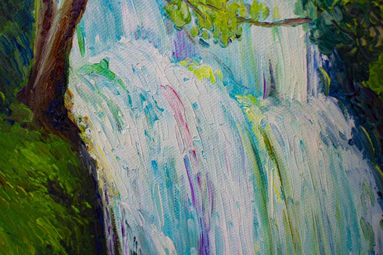 Mystical waterfall Painting by Natalia Shchipakina | Saatchi Art