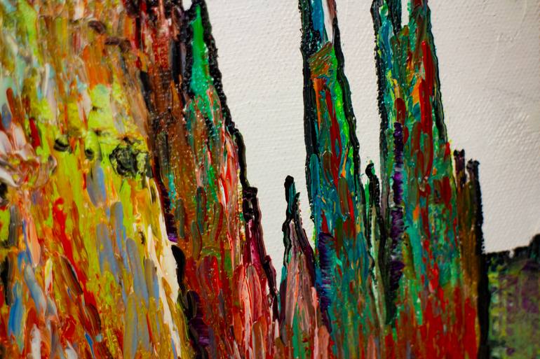 Original Abstract Expressionism Architecture Painting by Natalia Shchipakina