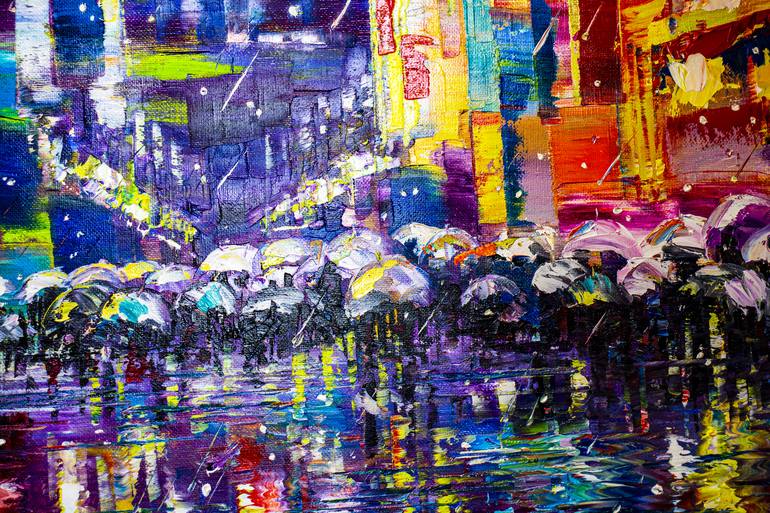 Original Abstract Expressionism Cities Painting by Natalia Shchipakina