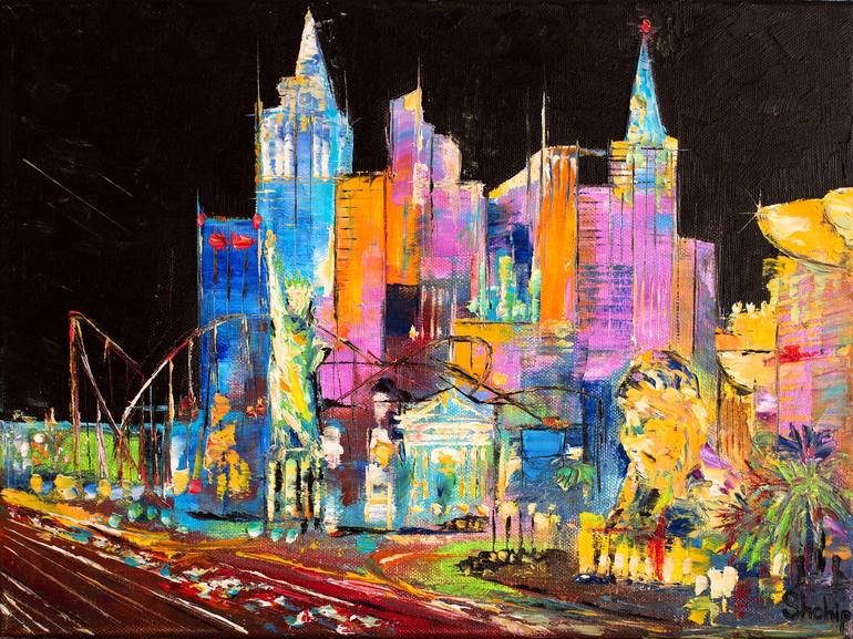 Las Vegas Cityscape Painting by Natalia Shchipakina Saatchi Art