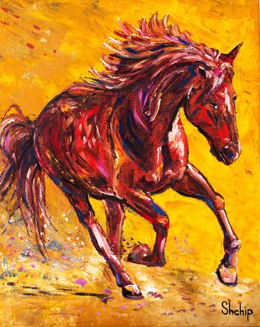 Print of Impressionism Horse Paintings by Natalia Shchipakina