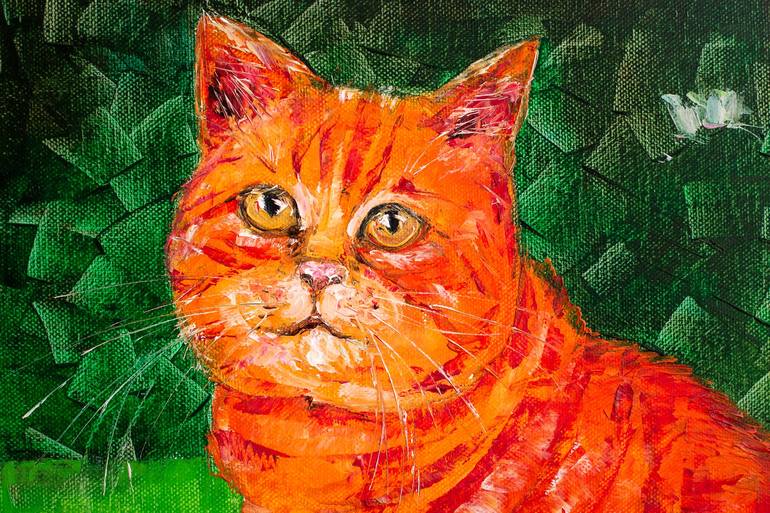 Original Impressionism Cats Painting by Natalia Shchipakina