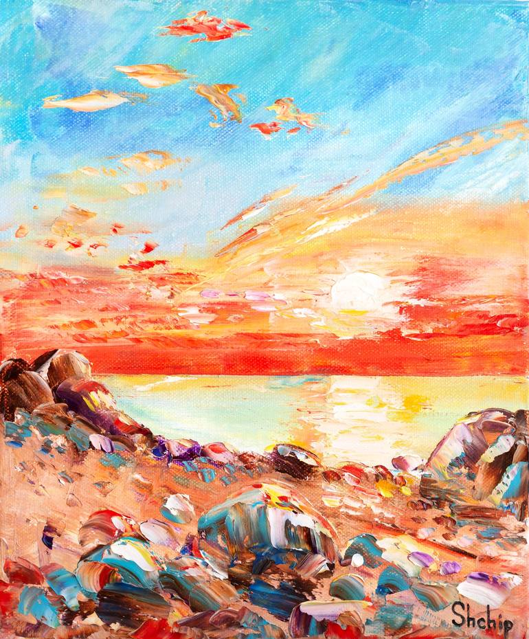 Print of Impressionism Seascape Paintings by Natalia Shchipakina