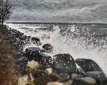 Print of Realism Seascape Paintings by Emil Gilmutdinov