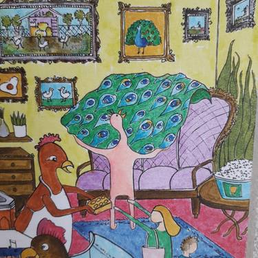 Original Color Field Painting Children Mixed Media by Csilla Fazekas