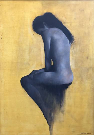 Saatchi Art Artist Patrick Palmer; Paintings, “Girl on Stool (Oil)” #art