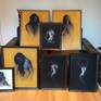 Collection of oils in their frames