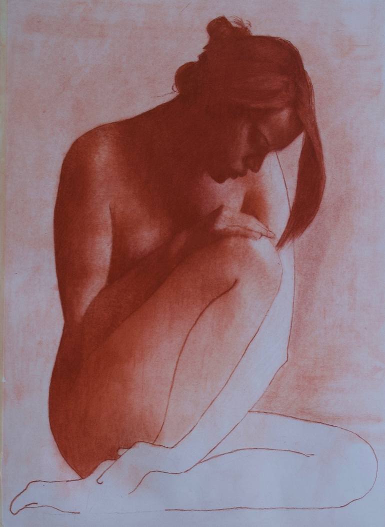 WISH - Original Red chalk Drawing Drawing by Patrick Palmer | Saatchi Art