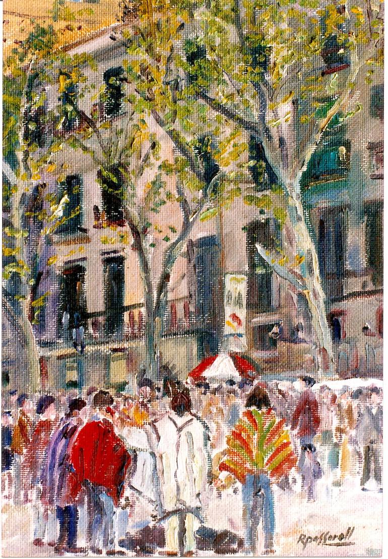 Las Ramblas de Barcelona Painting by Ricard Passarell Saatchi Art