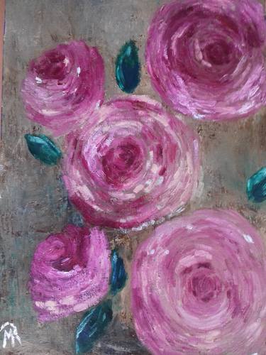 Original Abstract Floral Paintings by Mechthild Reuter