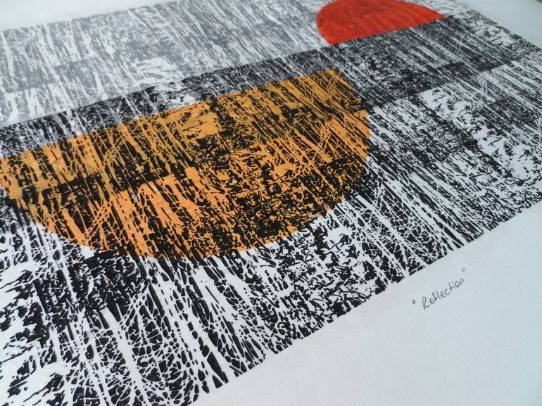 Original Abstract Expressionism Abstract Printmaking by Mediha Sevinc