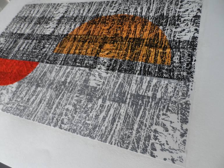 Original Abstract Expressionism Abstract Printmaking by Mediha Sevinc