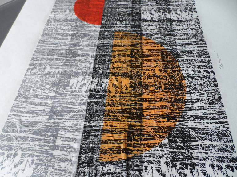 Original Abstract Expressionism Abstract Printmaking by Mediha Sevinc