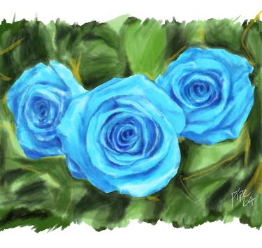 Three Blue Roses - Limited Edition of 10 thumb