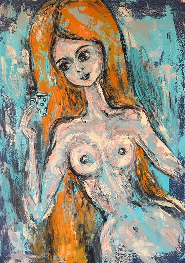 Print of Nude Paintings by Reine Delavie