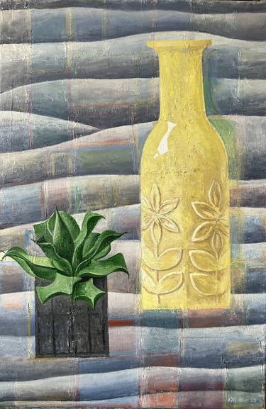 C141 (yellow bottle and succulent) thumb