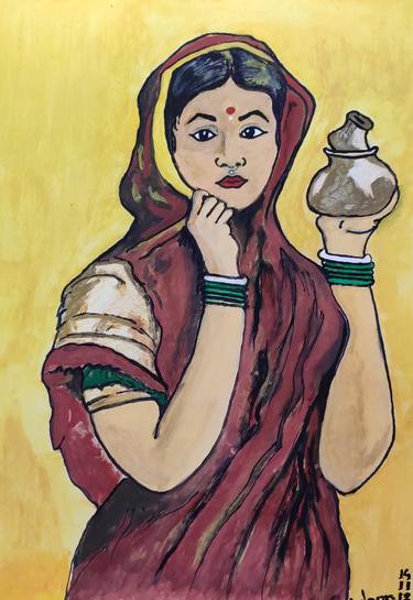 Print of Expressionism Women Paintings by Sanddeep Rath