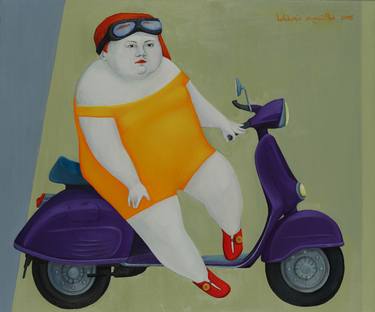 Print of Art Deco Bike Paintings by Barbara Aslamazi