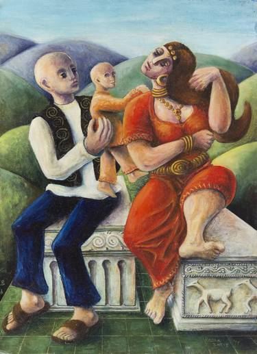 Print of Figurative Family Paintings by Boris Hodak