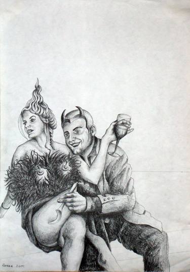 Print of Surrealism Fantasy Drawings by Boris Hodak