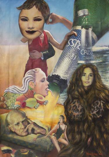 Original Surrealism Fantasy Collage by Boris Hodak
