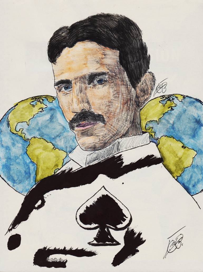 Nikola Tesla Drawing by Felipe Carvajal Brown Marcó Saatchi Art