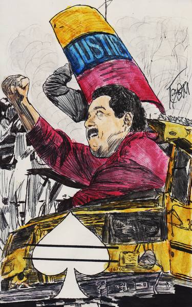 Original Fine Art Political Drawings by Felipe Carvajal Brown Marcó