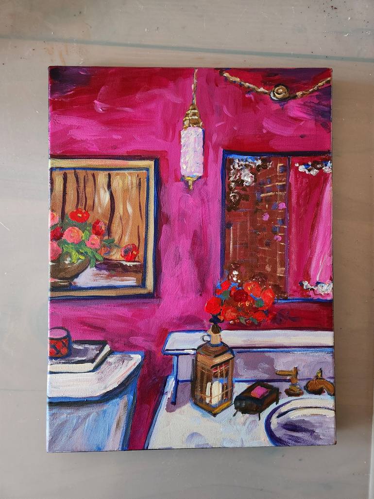 Original Impressionism Interiors Painting by Marous  Artist