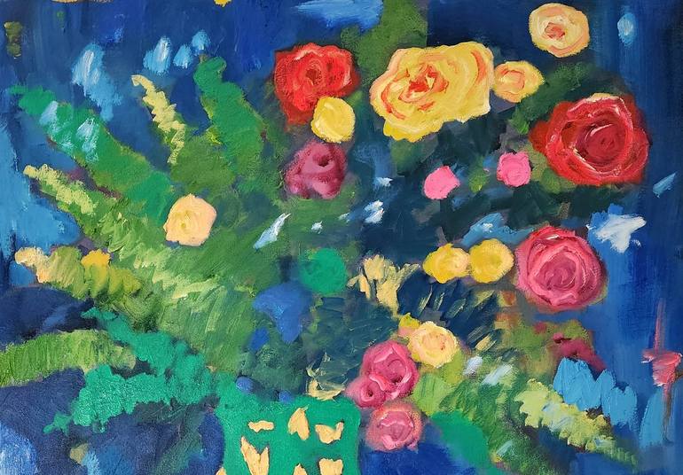 Original Expressionism Floral Painting by Marous  Artist