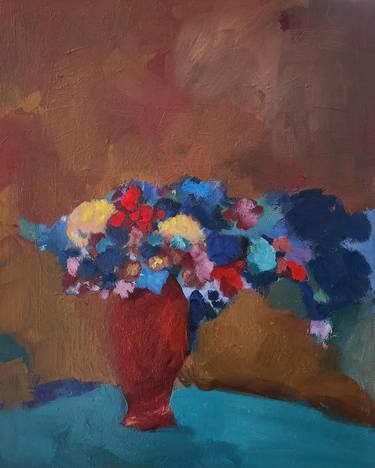 Original Fine Art Floral Paintings by Marous Artist