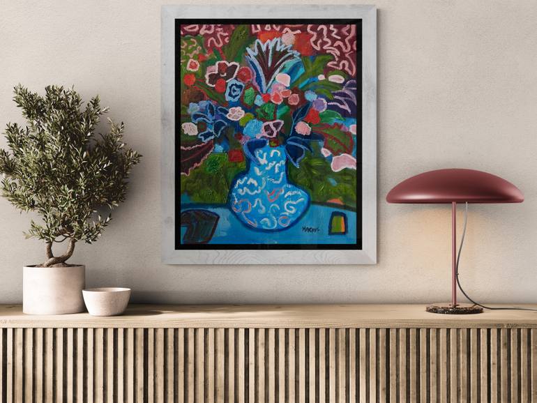 Original Expressionism Floral Painting by Marous Artist