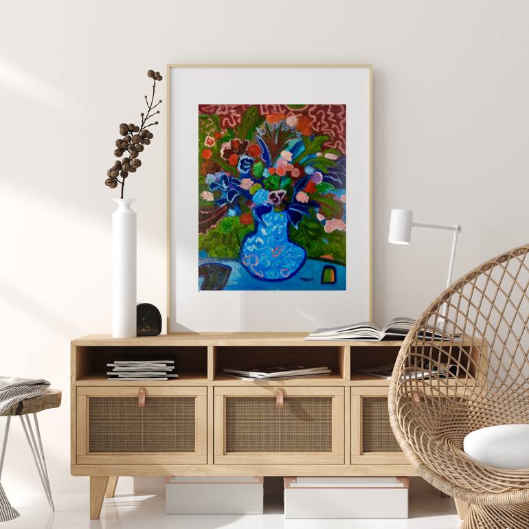 Original Expressionism Floral Painting by Marous Artist