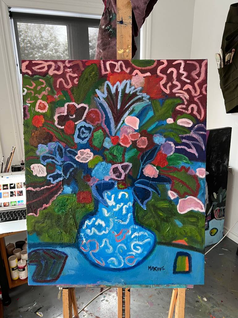 Original Expressionism Floral Painting by Marous Artist