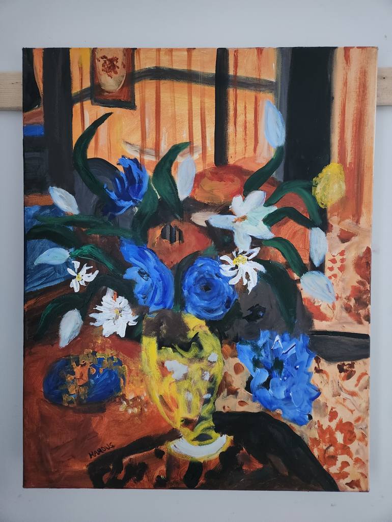 Original Modernism Floral Painting by Marous Artist
