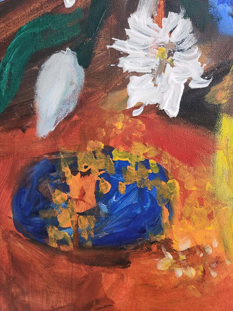 Original Modernism Floral Painting by Marous Artist