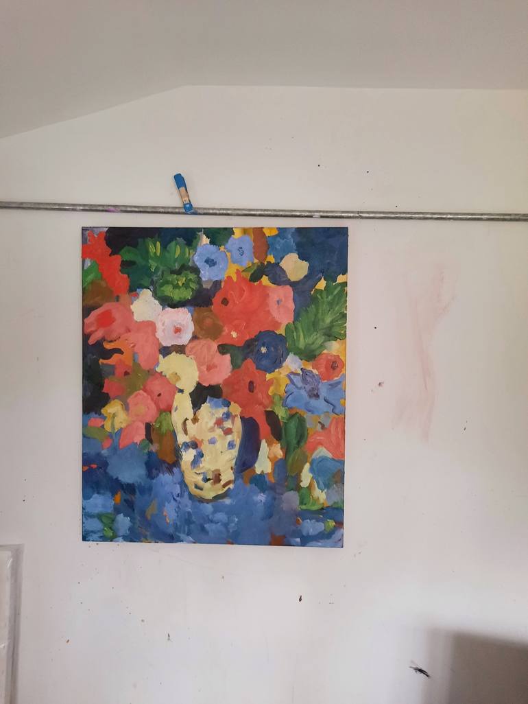 Original Expressionism Floral Painting by Marous Artist