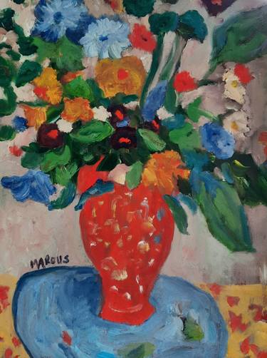 Original Modernism Floral Painting by Marous  Artist