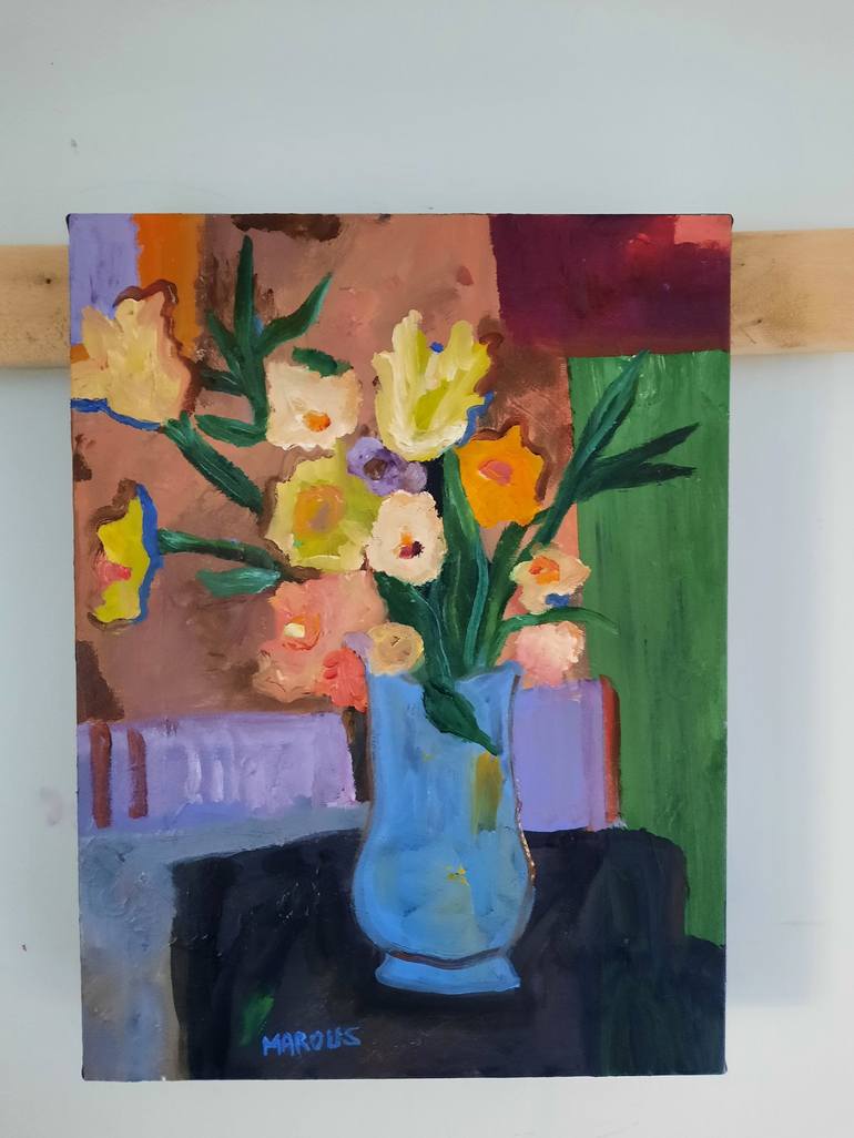 Original Modernism Floral Painting by Marous  Artist