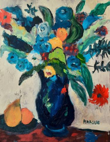 Original Impressionism Floral Paintings by Marous Artist