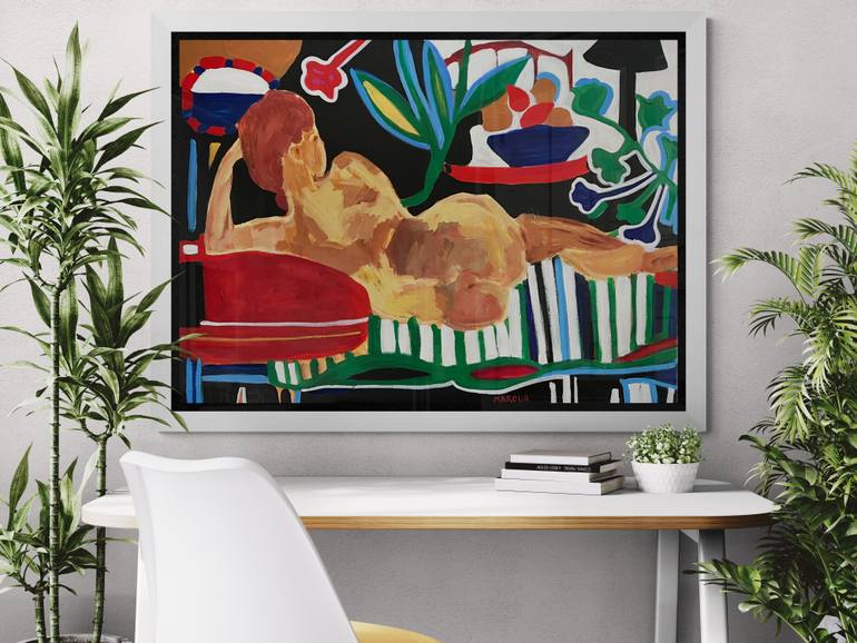 Original Expressionism Women Painting by Marous Artist