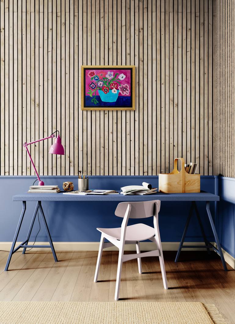 Original Modernism Floral Painting by Marous Artist